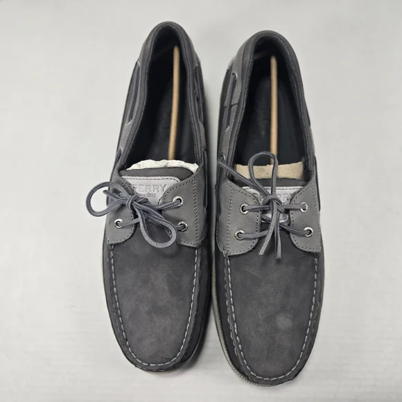 *NEW* Sperry Men's Gold Mako 2-eye Grey Suede Boat Shoes Size 15 - Picture 3 of 13